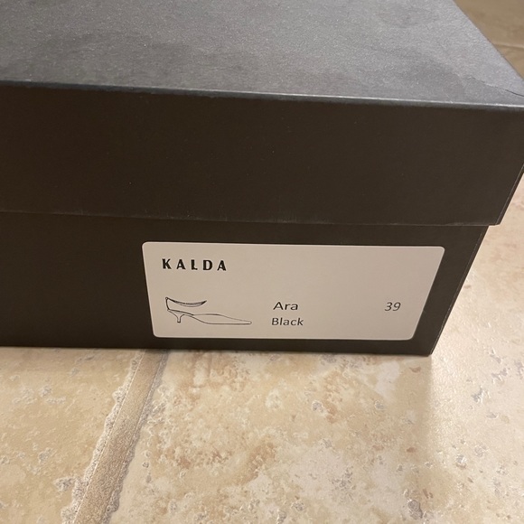 Kalda black ara 55mm ankle chain leather mules - Picture 7 of 8